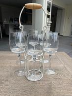6 wijnglazen in rek Rivièra maison, Huis en Inrichting, Ophalen, Gebruikt