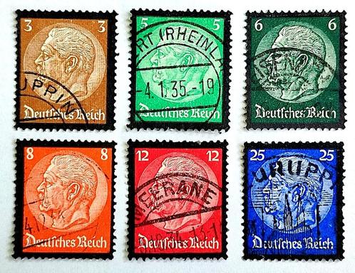 DR: 6X Tod von Paul von Hindenburg 1934, Postzegels en Munten, Postzegels | Europa | Duitsland, Gestempeld, Overige periodes, Ophalen of Verzenden