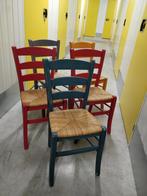 Geschilderde stoelen, Maison & Meubles, Chaises, Comme neuf, Bois, Enlèvement, Cinq, Six Chaises ou plus