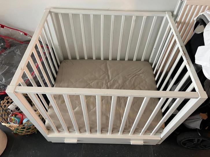 Park wit, Kinderen en Baby's, Babyparken, Gebruikt, Rond, In hoogte verstelbaar, Lade, Wieltjes, Ophalen