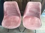 Roze velvet kuipstoelen (Kick) 2 stuks, Huis en Inrichting, Stoelen, Ophalen of Verzenden, Gebruikt