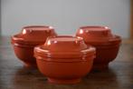 3x doos Tupperware vintage rond roest bruin oranje 1436-3, Bruin, Overige typen, Gebruikt, Ophalen of Verzenden