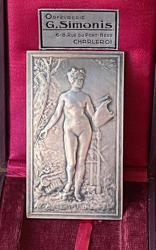 Plaquette Honorifique, Symboliste en Bronze, Timbres & Monnaies, Pièces & Médailles, Bronze