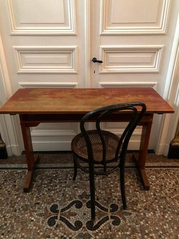 VINTAGE BUREAU DESK TAFEL SIDETABLE MET OPBERGER HOUT  beschikbaar voor biedingen