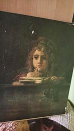 Mooi schilderij van nadenkend lerend kind, Antiek en Kunst, Ophalen of Verzenden
