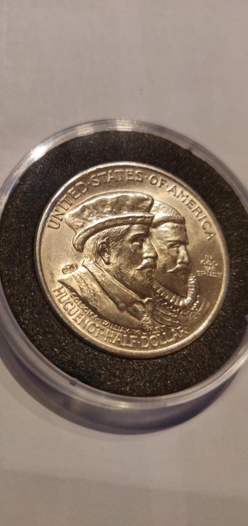 Huguenot-Walloon Tercentenary zilveren Halve Dollar, Postzegels en Munten, Munten | Amerika, Losse munt, Noord-Amerika, Zilver