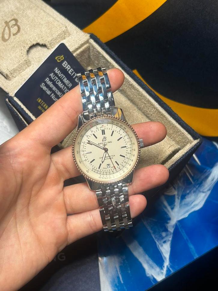 BREITLING Navitimer U17326211G1A1, Handtassen en Accessoires, Horloges | Antiek, Polshorloge, Breitling, Goud, 1960 of later, Met bandje