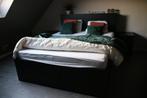 Bed met schuiven IKEA met matras., Comme neuf, Deux personnes, Brun, 180 cm