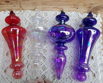 SALE 4 Grote mondgeblazen glazen pegels, leuk voor KERST beschikbaar voor biedingen