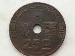 25 centimes 1939 medailleslag, Postzegels en Munten, Munten | België, Ophalen of Verzenden