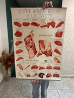 SET VAN 2 vintage slagerijposters varkensvlees en rundvlees), Gebruikt, Met lijst, Deurposter of groter, Rechthoekig Liggend