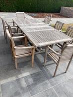 Teak tuintafel incl 8 stoelen, Ophalen of Verzenden, Hout