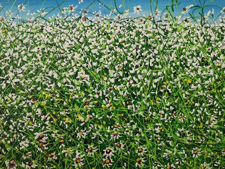 Giovanni Daurea – Floreale (schilderij op canvas), Antiek en Kunst, Kunst | Schilderijen | Modern, Ophalen of Verzenden