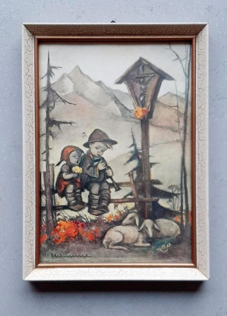Vintage Hummel kunstprent in originele lijst, Antiek en Kunst, Kunst | Tekeningen en Fotografie, Ophalen of Verzenden