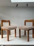 Massieve houten stoelen stijl Scandinavisch schapenvacht, Ophalen