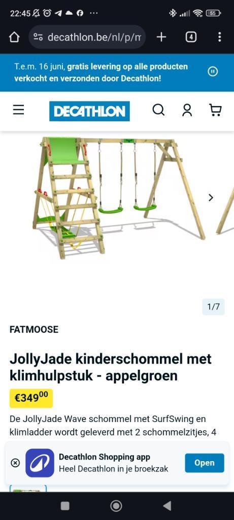 Buitenspeeltuig schommel, Kinderen en Baby's, Speelgoed | Buiten | Speeltoestellen, Nieuw, Klimwand, Schommel, Ophalen