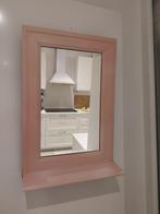 miroir bois - tons de rose, Maison & Meubles, Comme neuf, Rectangulaire, Moins de 50 cm, Enlèvement