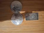 Lot de 2 pieces de 1 onces 2016 ainsi qu'un lingot