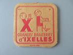 oud bierviltje XL Grandes Brasseries d,Ixelles, Verzamelen, Verzenden, Zo goed als nieuw, Viltje(s), Overige merken
