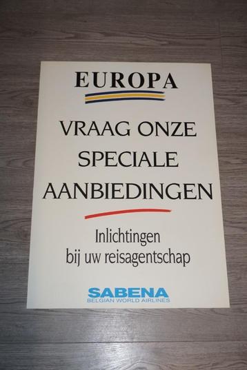 sabena grote pancarte van sabena - 70 cm x 50 cm beschikbaar voor biedingen