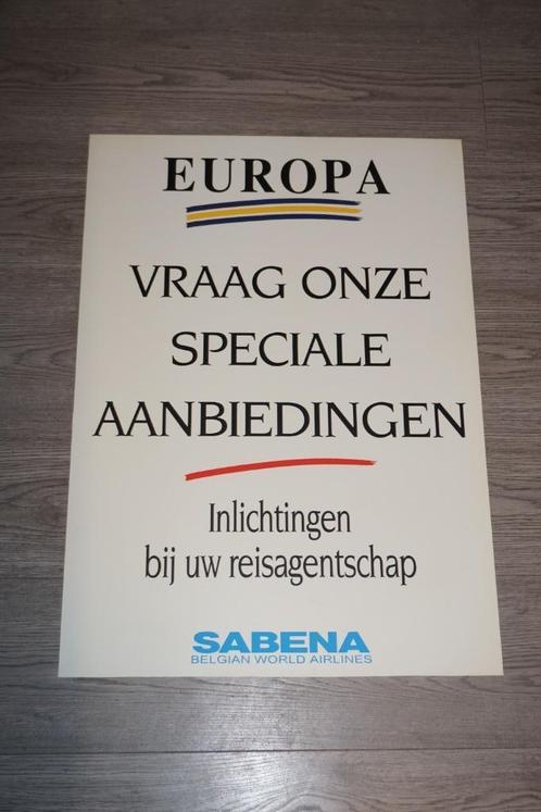sabena grote pancarte van sabena - 70 cm x 50 cm, Verzamelen, Sabenasouvenirs, Ophalen of Verzenden