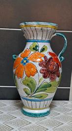Vase vintage déco florale signé, Ophalen