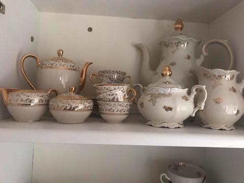 2 mooie antieke porseleinen koffierserviezen + siersetje, Antiek en Kunst, Antiek | Servies compleet, Ophalen