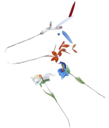 4 vintage glazen bloemen beschikbaar voor biedingen