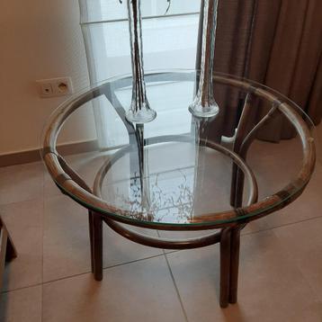 Salontafel rotan, Huis en Inrichting, Tafels | Salontafels, Ophalen, Gebruikt, 50 tot 100 cm, 50 tot 75 cm