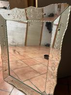 Ancien miroir verre gravé, Antiek en Kunst, Ophalen