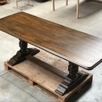 Massief eiken eettafel, Huis en Inrichting, Ophalen, Gebruikt, Eikenhout, 200 cm of meer