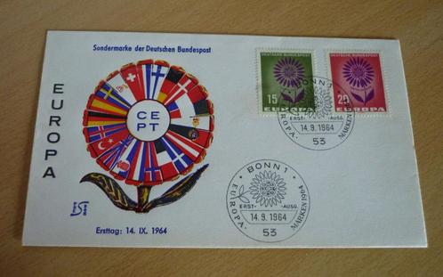 Eerstedagenvelop Deutsche Bundespost Europa Sondermarken '64, Timbres & Monnaies, Timbres | Enveloppes premier jour, Enlèvement ou Envoi