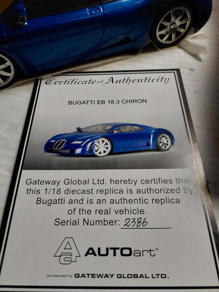 Autoart Bugatti Chiron, Hobby & Loisirs créatifs, Voitures miniatures | 1:18, Comme neuf, Voiture, Autoart, Enlèvement ou Envoi
