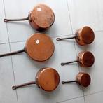 Set van 6 koperen potten, Antiek en Kunst, Antiek | Brons en Koper, Ophalen of Verzenden, Koper