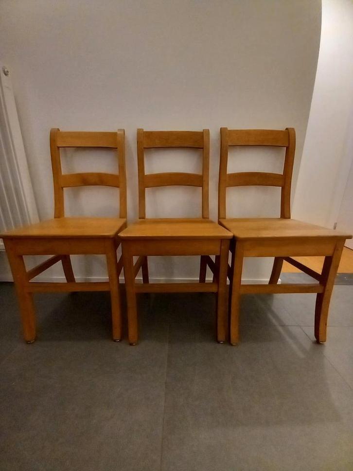 Chaise en chêne teintée teck, Maison & Meubles, Chaises, Utilisé, Bois, Enlèvement