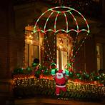 Grote Parachute kerstman 85cm Led-Verlicht 8 Modi Waterdicht, Diversen, Kerst, Ophalen of Verzenden, Nieuw