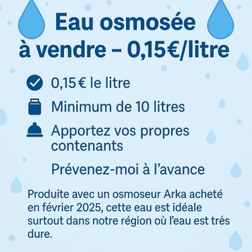  Water met omgekeerde osmose te koop — €0,15/liter  beschikbaar voor biedingen