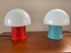 2 vintage tafellampen met paddestoelen, Ophalen, Gebruikt