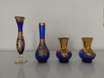 blauw en goudkleurige vazenset, Antiek en Kunst, Ophalen