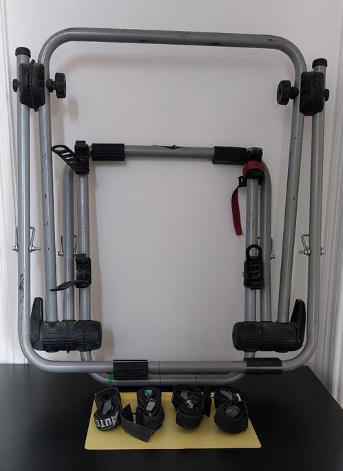 Fietsendrager voor achterklep of koffer (Decathlon), Auto diversen, Fietsendragers, Gebruikt, Achterklepdrager, 2 fietsen, Brede banden