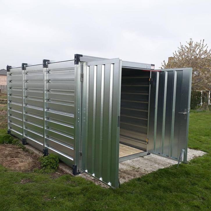 demontabele opslagcontainer 4 meter * VERKOCHT *, Tuin en Terras, Tuinhuizen, Zo goed als nieuw, Overige typen, Metaal, Zonder ramen