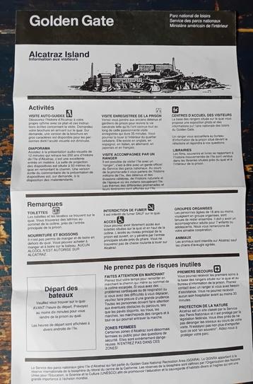 Alcatraz Island info brochure 1993 California, Enlèvement ou Envoi, Utilisé, Brochure