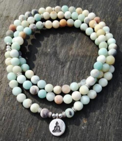 Amazoniet mala armband met Boeddha bedel, Handtassen en Accessoires, Armbanden, Nieuw, Overige materialen, Groen, Ophalen of Verzenden
