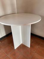 Rond wit tafeltje in hout, Huis en Inrichting, Ophalen, Gebruikt, Rond, 75 cm of meer