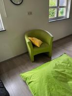 zetel met poef, Huis en Inrichting, Zetels | Zetels, Ophalen, Kunststof, Eenpersoons, Zo goed als nieuw