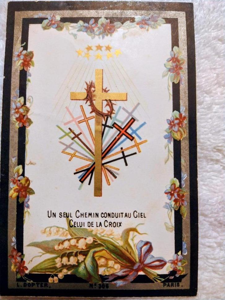 Uniek Bidprentje – Litho Victor Daveluy / Dopter (Parijs), Verzamelen, Bidprentjes en Rouwkaarten, Bidprentje, Ophalen of Verzenden