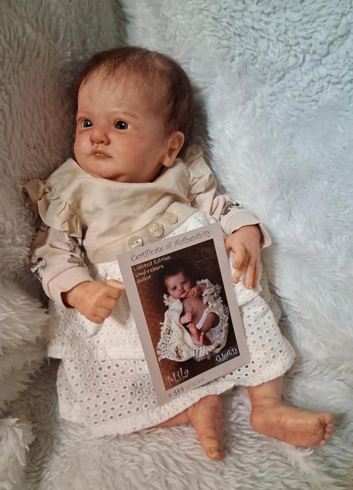 Mooie renorn baby Mila van Gudrun Legler, Verzamelen, Poppen, Nieuw, Pop, Levensecht of Reborn, Ophalen of Verzenden