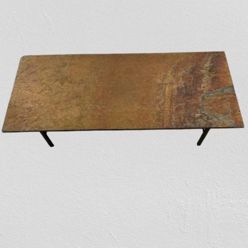 Rechthoekige salontafel van leisteen, Huis en Inrichting, Tafels | Salontafels, Gebruikt, Minder dan 50 cm, 50 tot 100 cm, 100 tot 150 cm