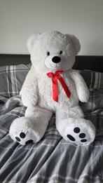 Witte Teddybeer 1M, Kinderen en Baby's, Speelgoed | Knuffels en Pluche, Beer, Zo goed als nieuw, Ophalen