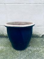 Vintage aardewerk cache pot blauw, Enlèvement ou Envoi, Poterie